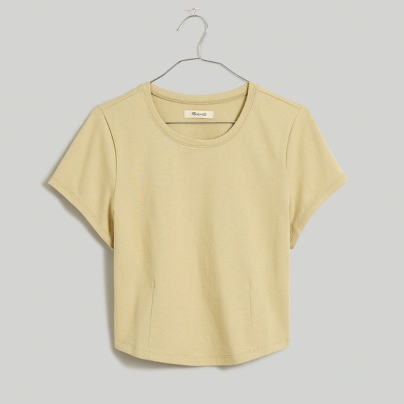 Madewell Heavyweight Jersey Crewneck Tee in Pale Lichen Size XS - Picture 1 of 9